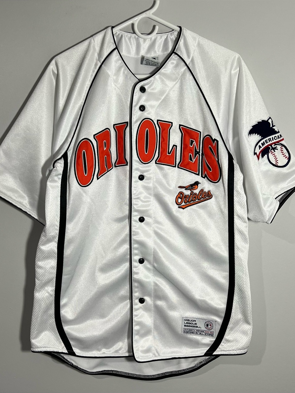 Dynasty MLB Baltimore Orioles White Black Orange Baseball Jersey Mens Medium
